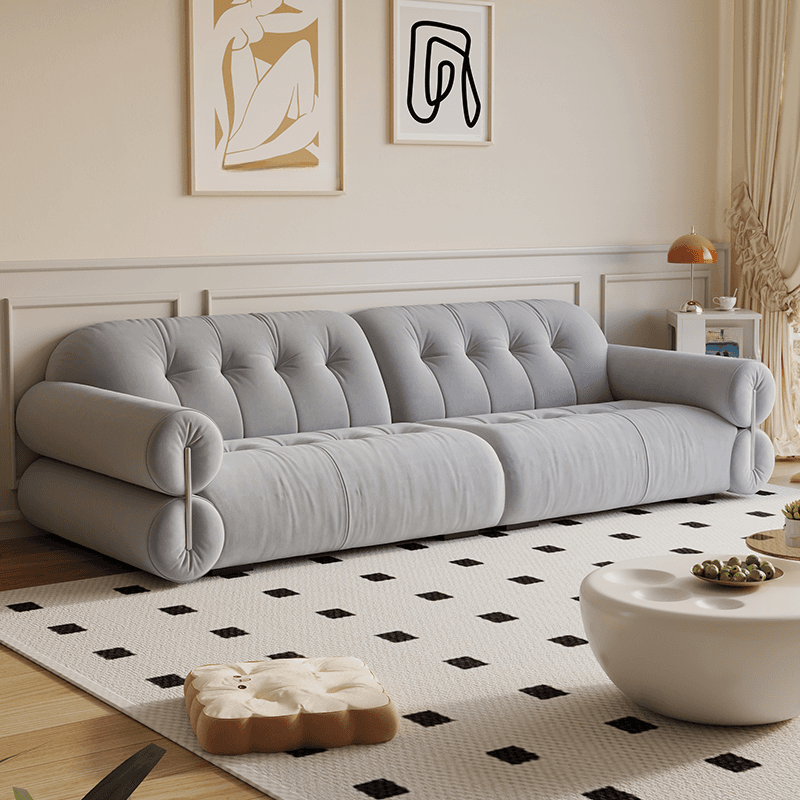 Modish Solid Color Stain Resistant Standard Sofa/Loveseat in Black/Light Gray/Light Brown with 3-seater/4-seater/5 Person Capacity - image 5