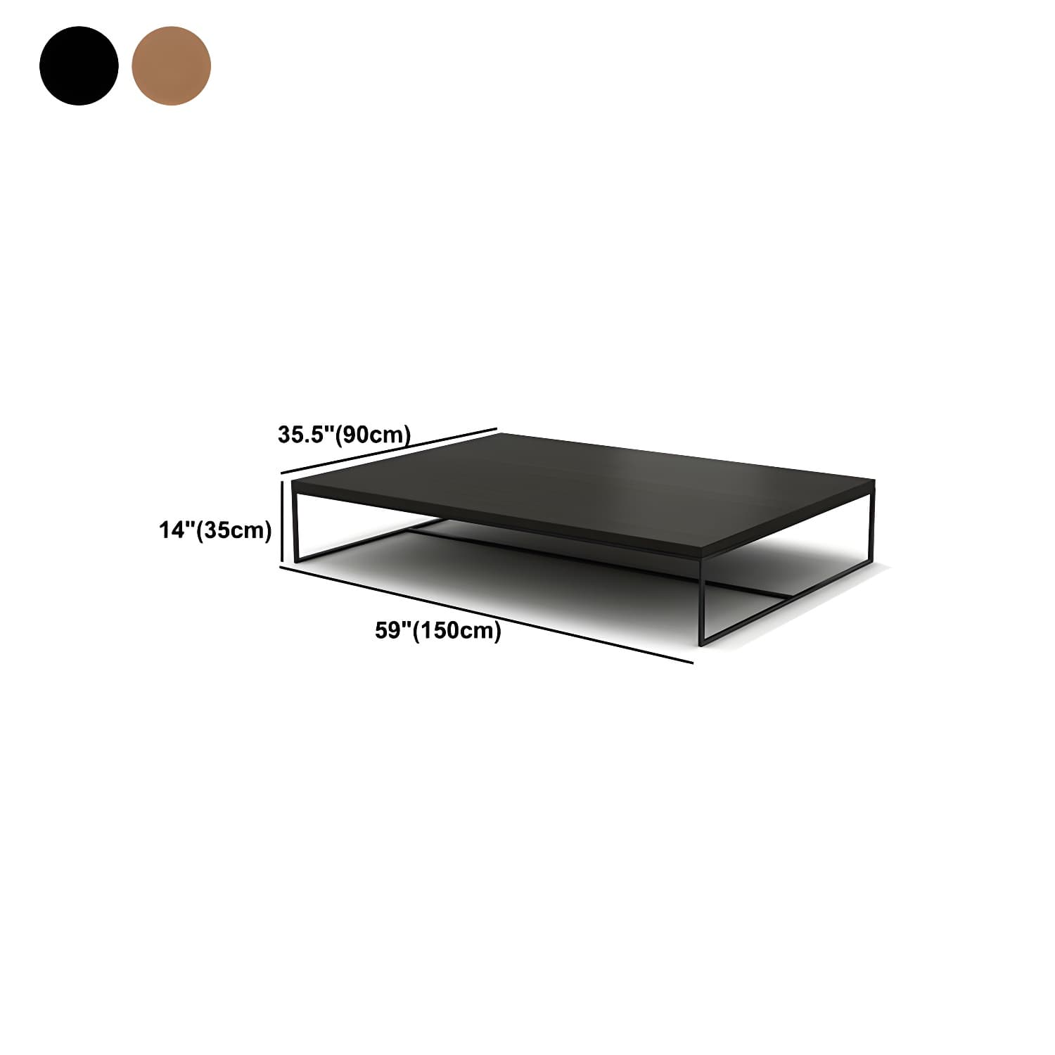 North European Wood Coffee Table Rectangle Frame Cocktail Table - image 18