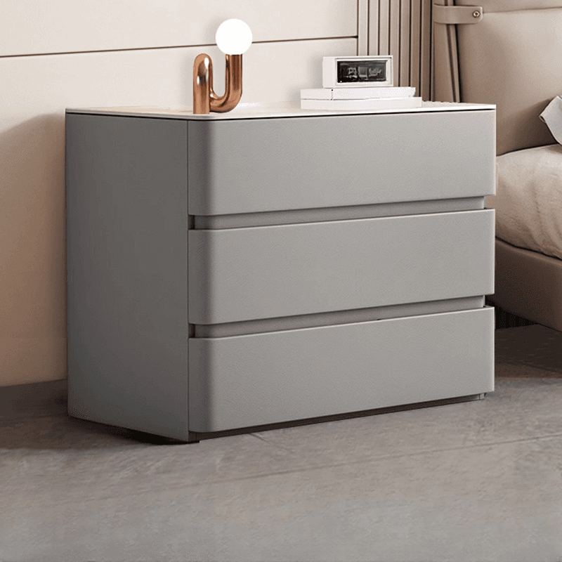 Contemporary 3-Tier Sintered Stone Nightstand With Drawer Organization - image 5