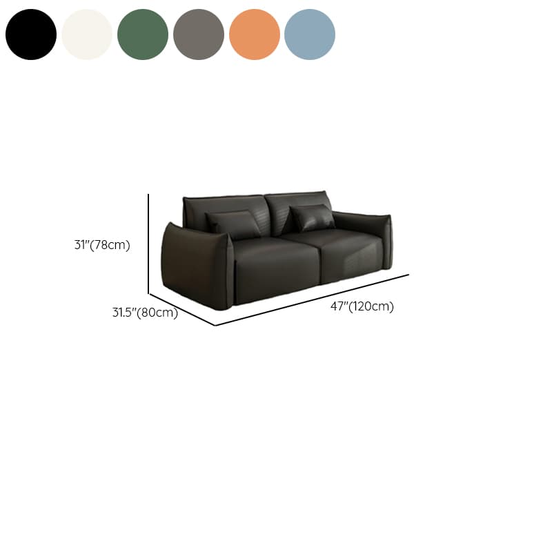 Modish Solid Color Gray/Midnight Black/Chalk Floor Sofa for 3/for 2 with 2 Pillows, Scratch-durable - image 18