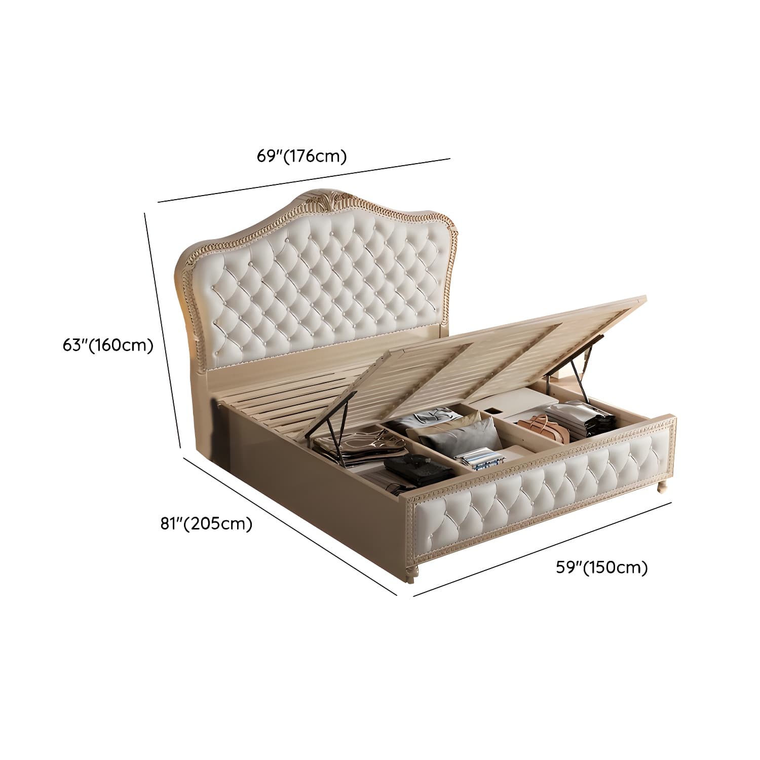 Glam Upholstered Button-tufted Standard Bed with Nailhead Trim - image 13