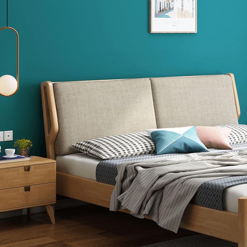 Minimalist Free-standing Standard Twin XL(38"W x 80"L)/King(76"W x 80"L)/Queen(60"W x 80"L) Panel No Distressing With Legs in Wood and Sponge - image 3