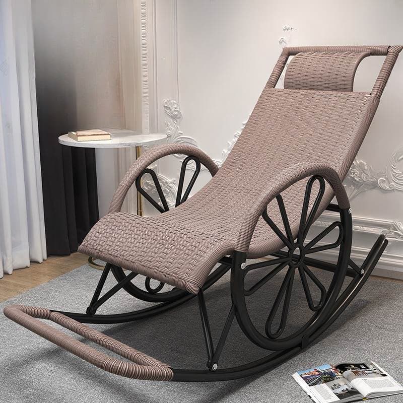 Craftsman Style Cane Rocking Seat with Round Arm - image 6