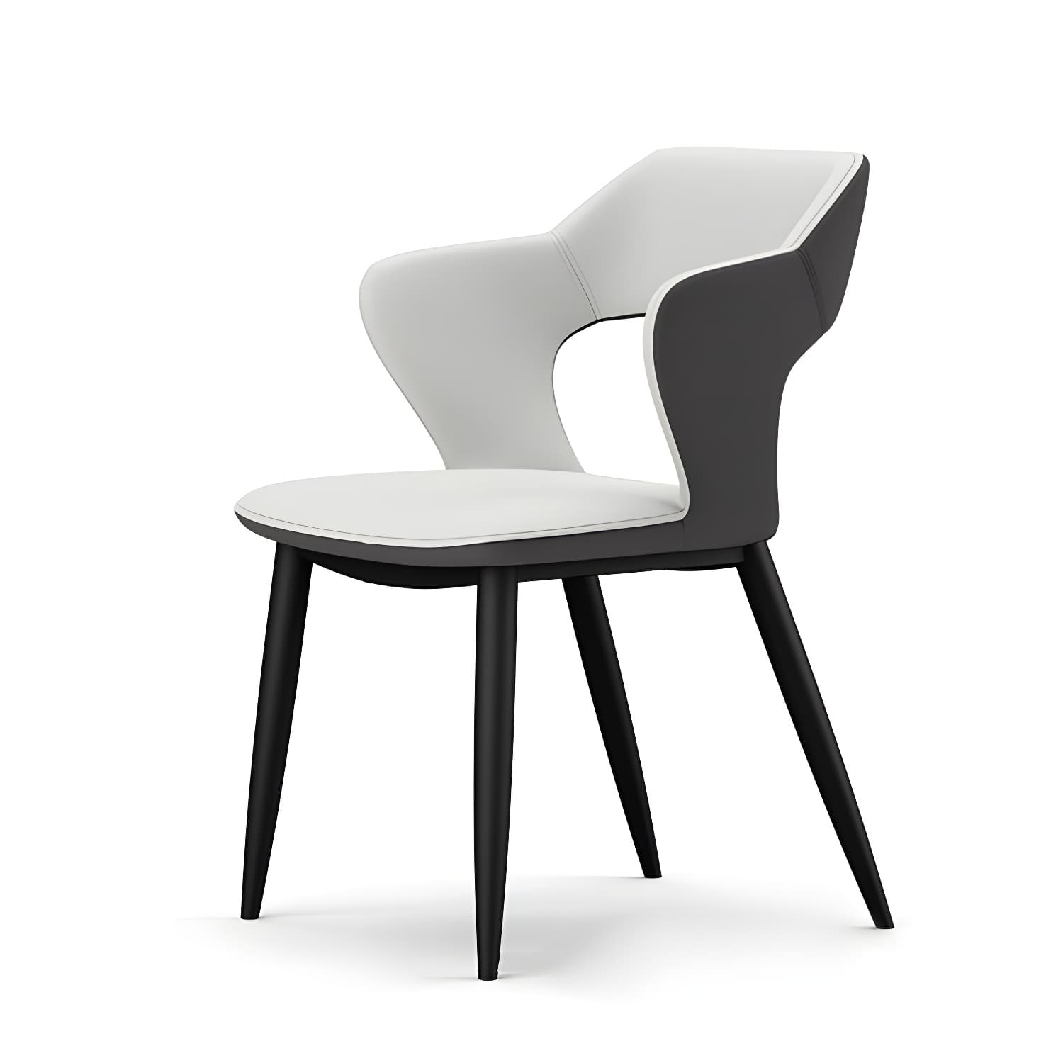 Metal Modern Indoor Side Chair with Arms Matte Finish Open Back Dining Chair - image 14