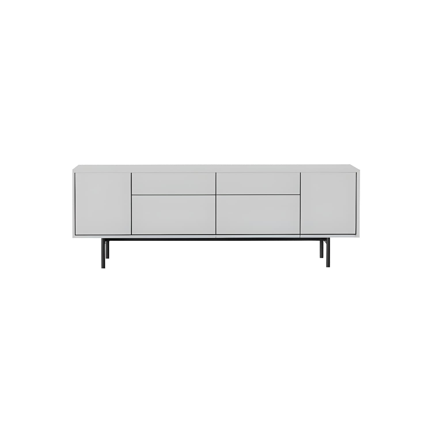 Industrial Enclosed Storage TV Stand Wooden Rectangle TV Cabinet with Splayed Legs