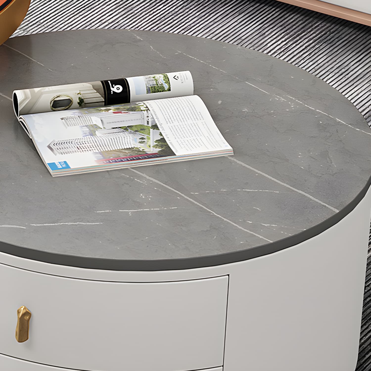 Round Tropical Coffee Table Storage 2 Nesting Coffee Table Set - image 16