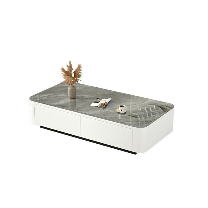 Modern Rectangular Coffee Table with Tempered Glass Top & Black Wood Base - image 7