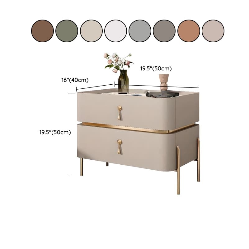 Organic Modern Stone Drawer Storage Nightstand with Leg & 2 Drawers - image 13