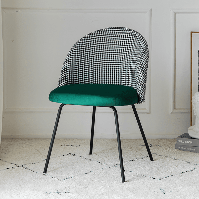 Unwavering Textile Upholstered Side Chair with Solid Back and Foot Pads for Dining Room in a Lavish Style