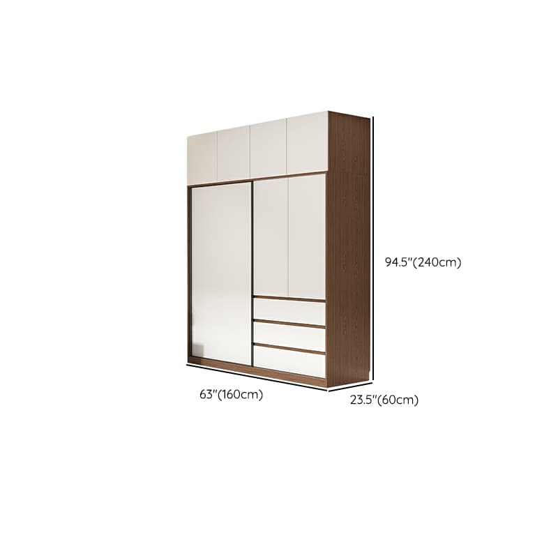 3-Door Scandinavian Soft-Close Drawers Wooden 3-Door Wardrobe Armoire 23.62 inch - image 19