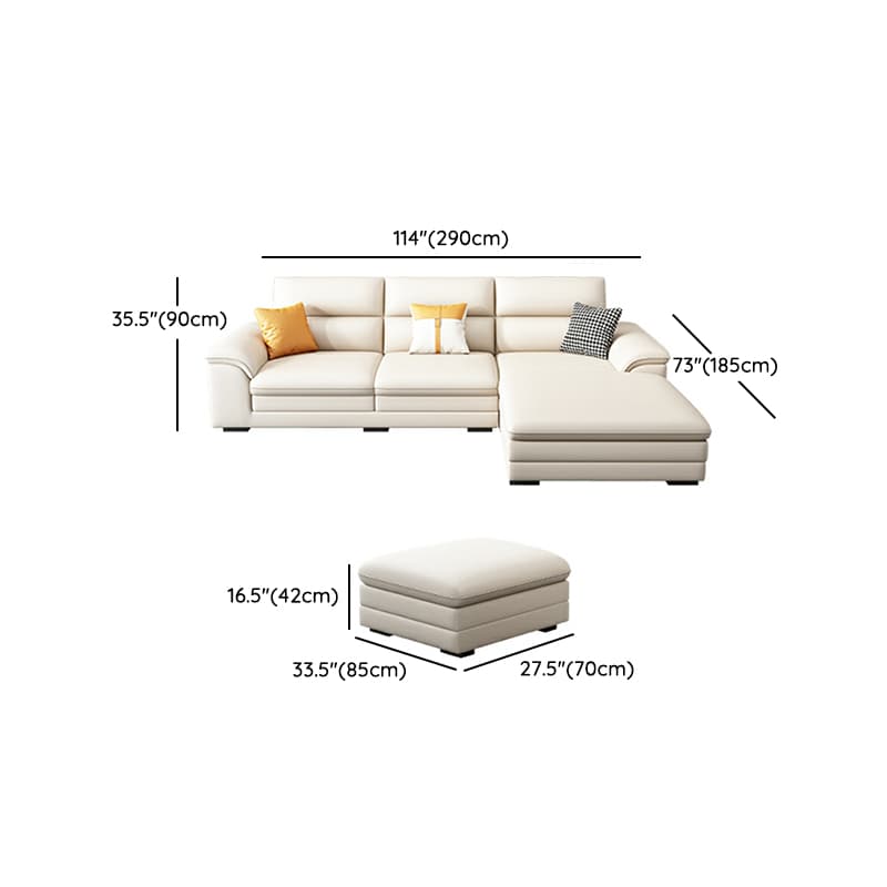 Modern Wood Frame White Sectional Sofa with Cushion Back and Storage Included - image 19