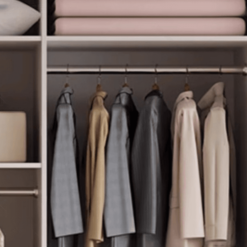 White Minimalist Laminate Wardrobe Closet with Compartments, Soft Close Door, Interior Shelves, and Clothing Rod - image 6