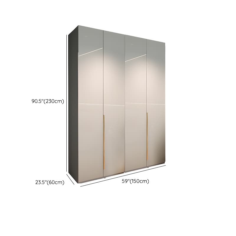 Gray Contemporary Timber Self-supporting Wardrobe Armoire with Soft Close Drawer, Soft Close Door, and Interior Shelves - image 51