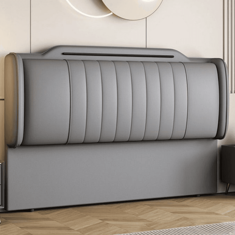 Modish No Distressing Timber Panel Headboard with Rectangle Shape for Full Bed, Featuring Sponge Upholstery and Standard Height - image 3