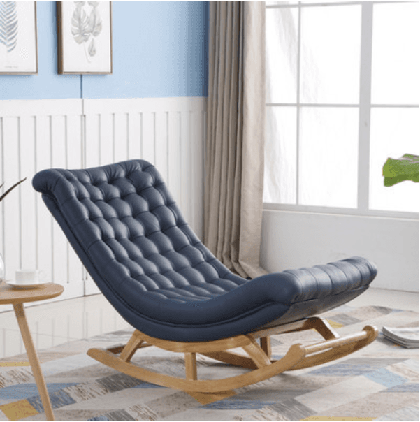 Cocoa/Azure/Olive Green Casual Rocking Chair Couch with Ottoman - image 17