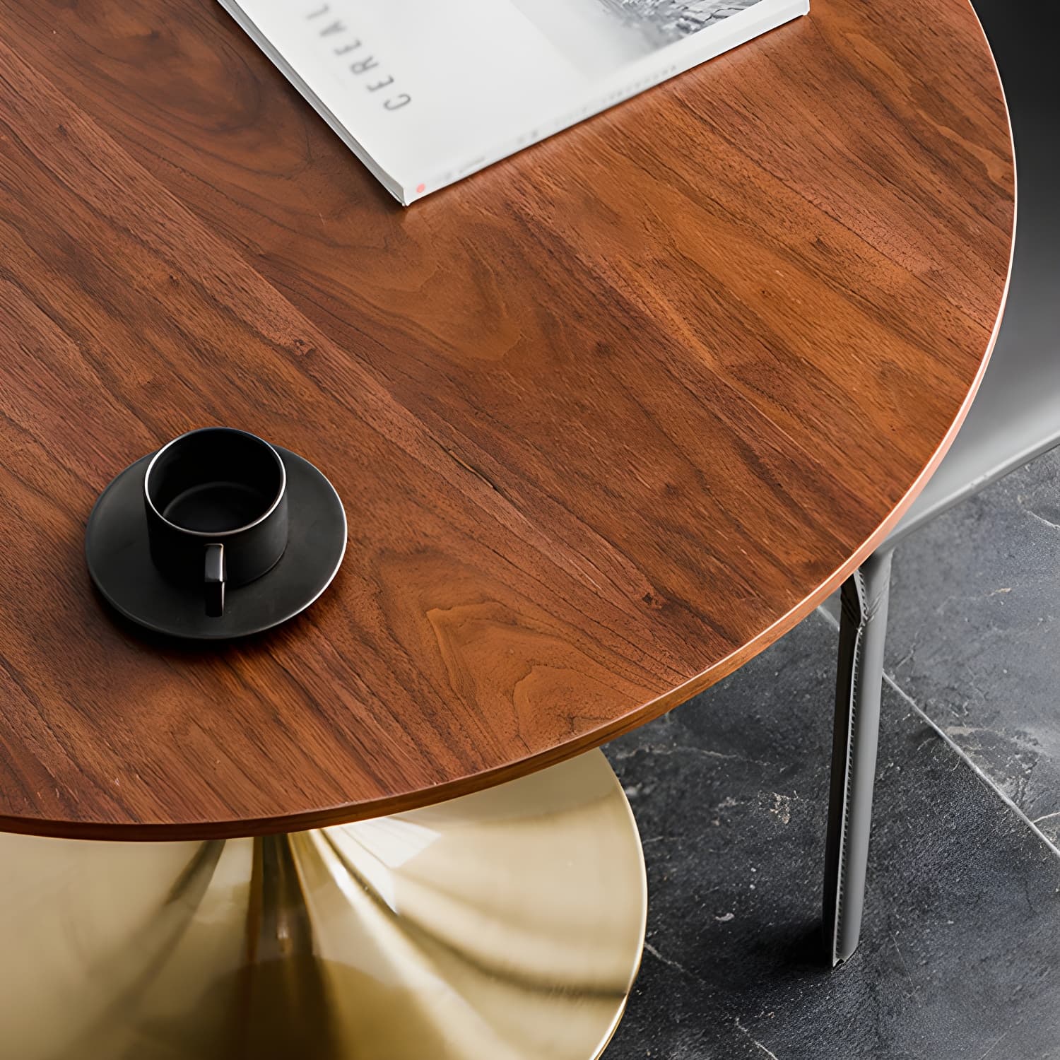 Modern Round Wood Dining Table Tulip Base Home Kitchen Dinner Dining Table - image 8