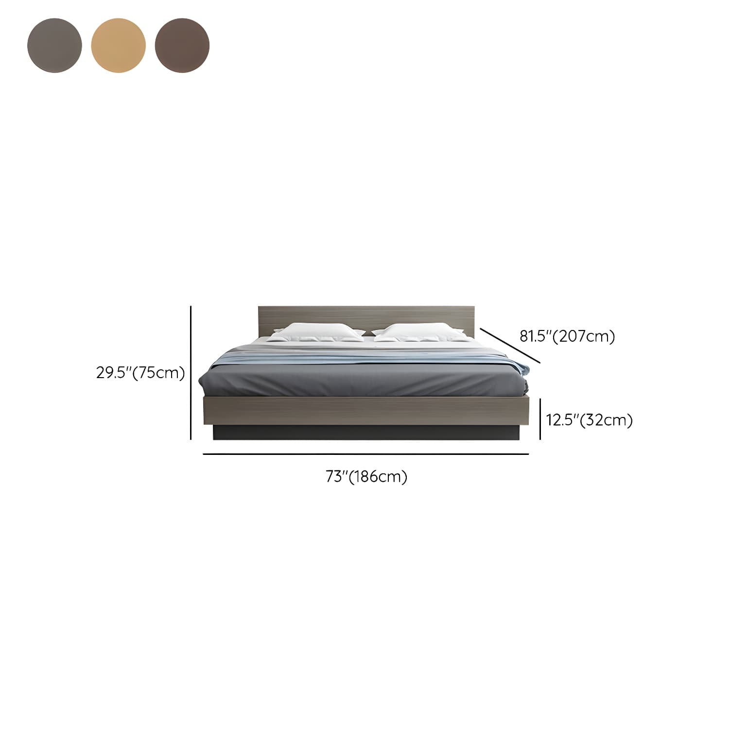 Lift Up Storage Platform Bed Contemporary Platform Bed Frame with Headboard - image 16