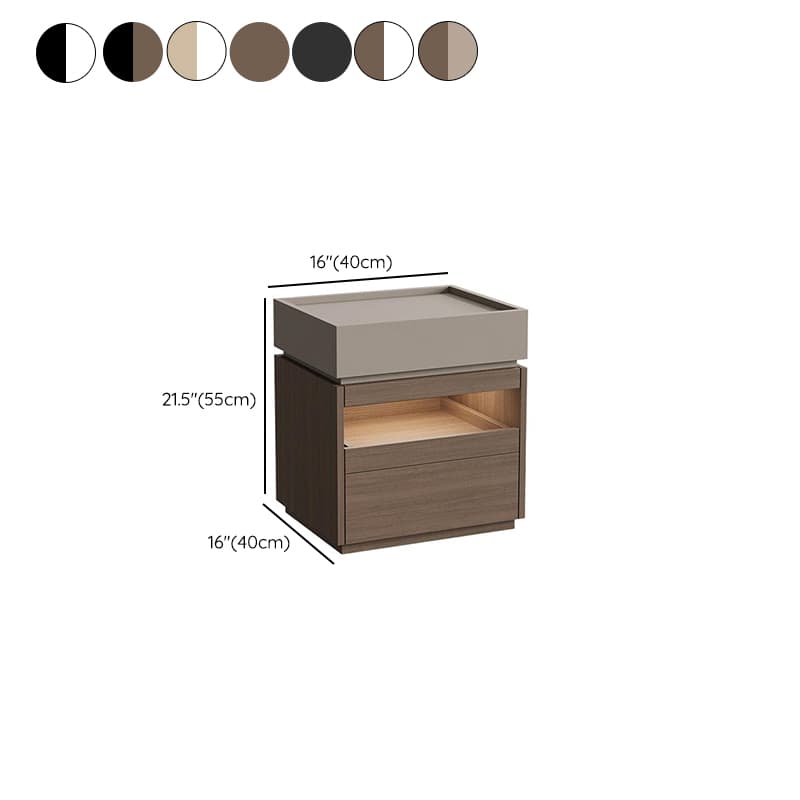 Organic Modern Nightstand With Drawer Organization, Particle Board Wood Countertop, and Illuminating Lighting - image 15