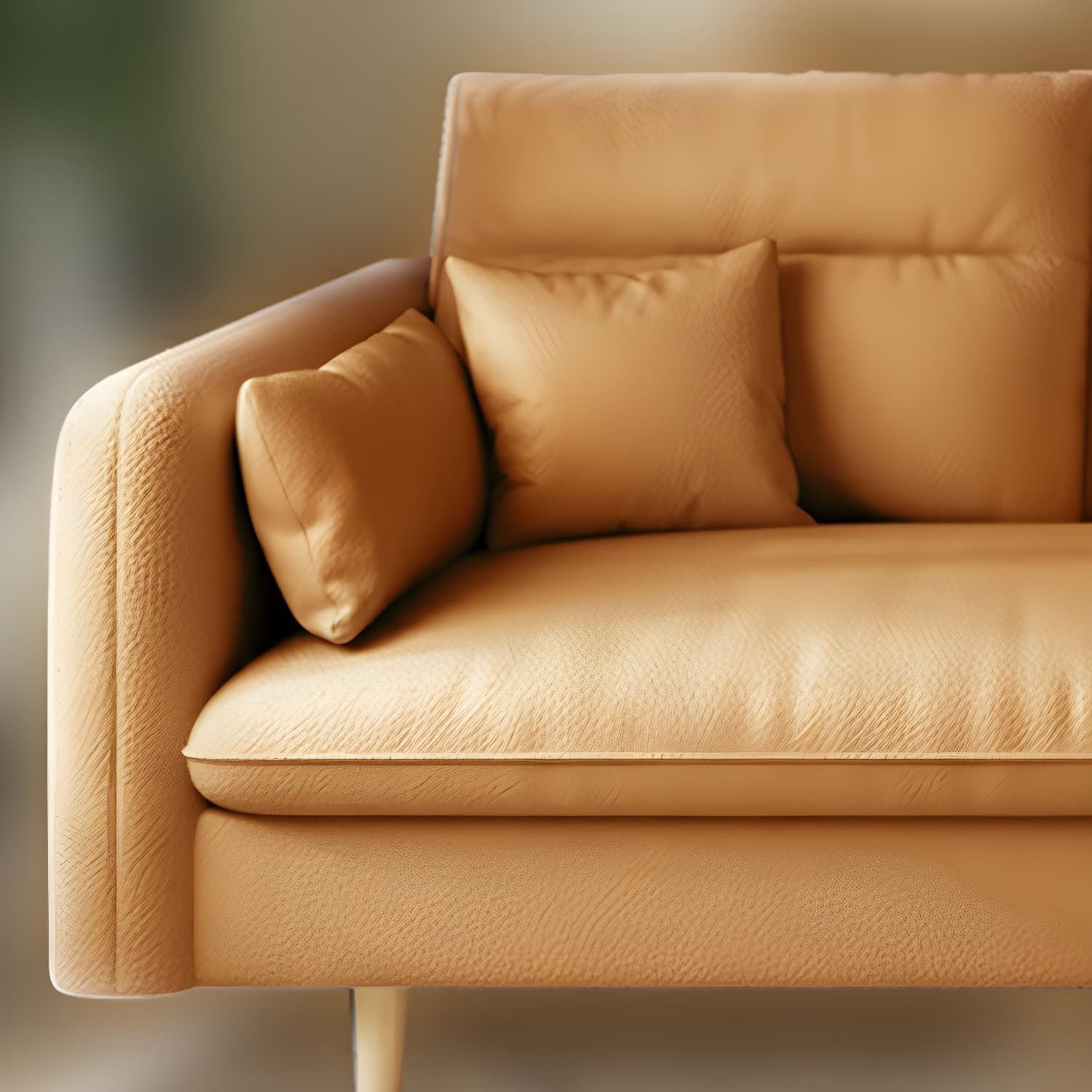 Modern Wood Frame Straight Sectional Sofa Set with Ottoman in Brown, 3 Piece Set - image 19