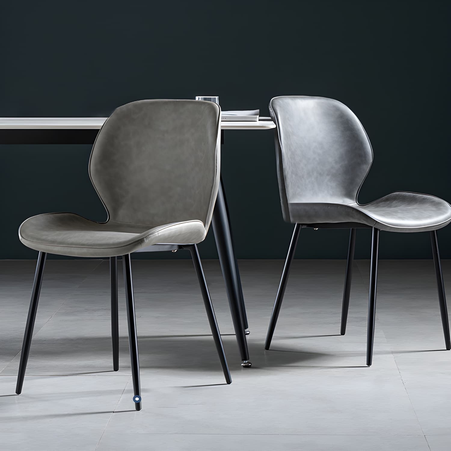 Scandinavian Leather Home Side Chair Matte Finish Wingback Dining Chair (Set of 2) - image 13