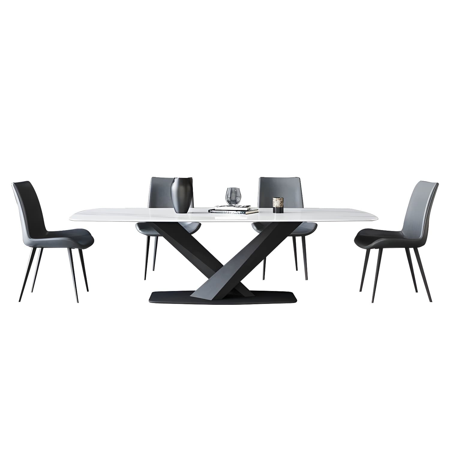 Contemporary Dining Room Dining Table Set with Sintered Stone Top - image 9