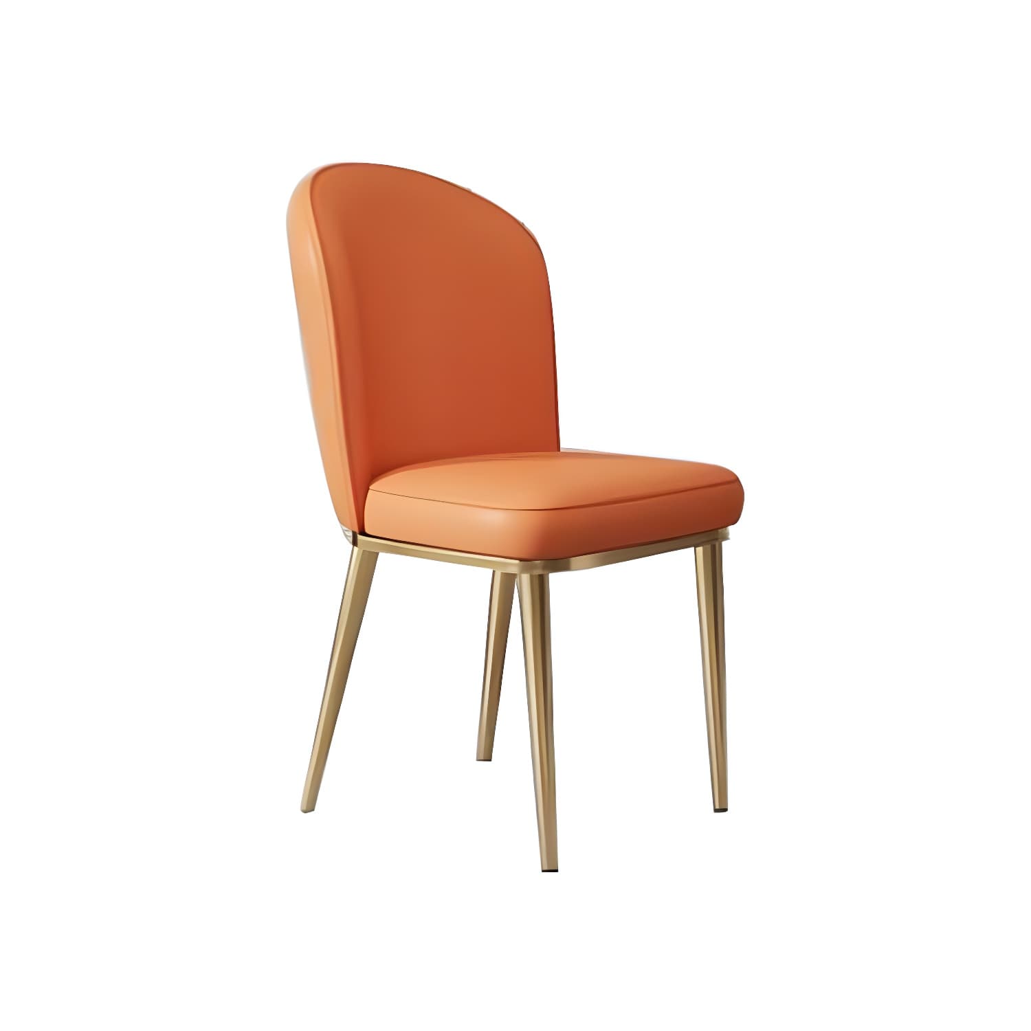 Glam Style Side Chair Leather Gold Frame Dining Chair for Home - image 12