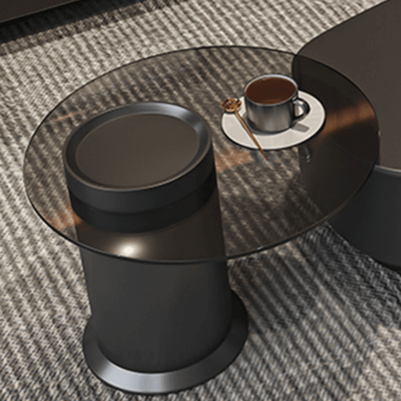 Double Nesting/Single Round/Irregular Accent Table for Living Room with Slate/Glass Tabletop in a Casual Style - image 9