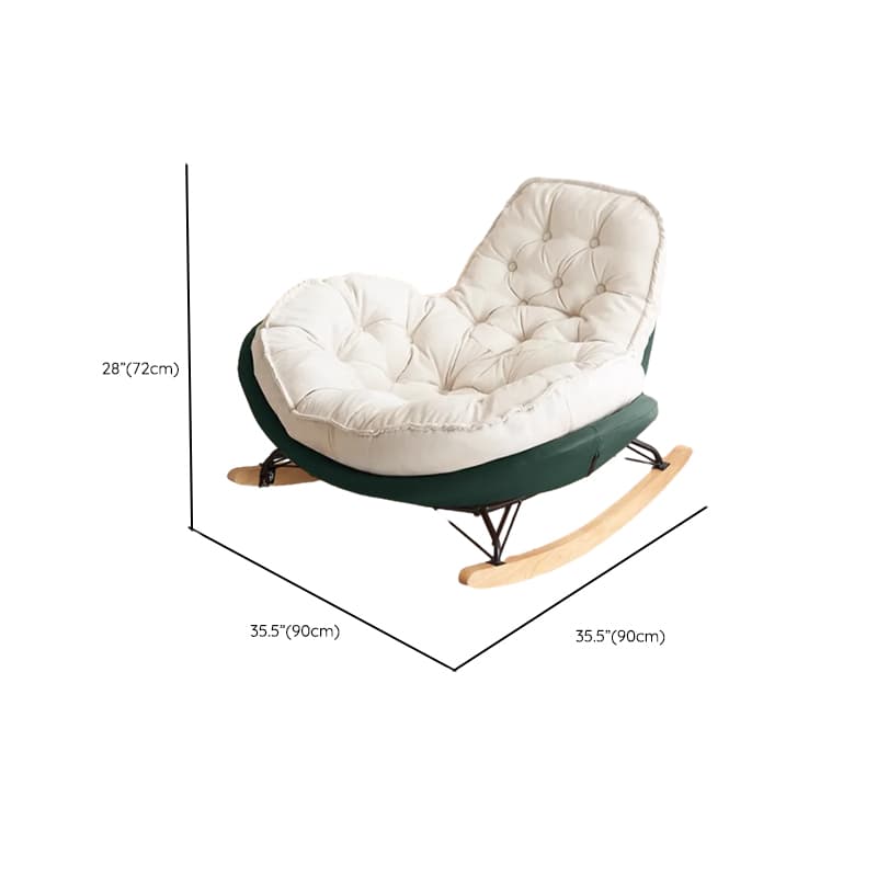 Modish Rocking Couch Chair with Spindle Back, Flannel Upholstery, Padded Design, Rear Support, and Stationary Base - image 17