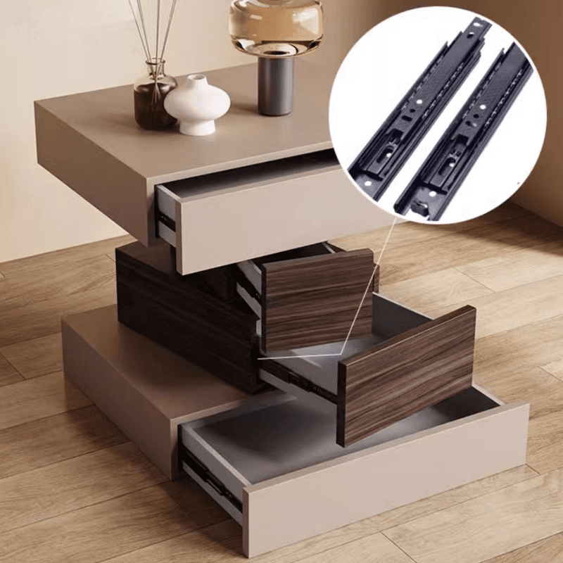 Scandinavian Synthetic Leather Drawer Storage Nightstand with 4 Drawers - image 15