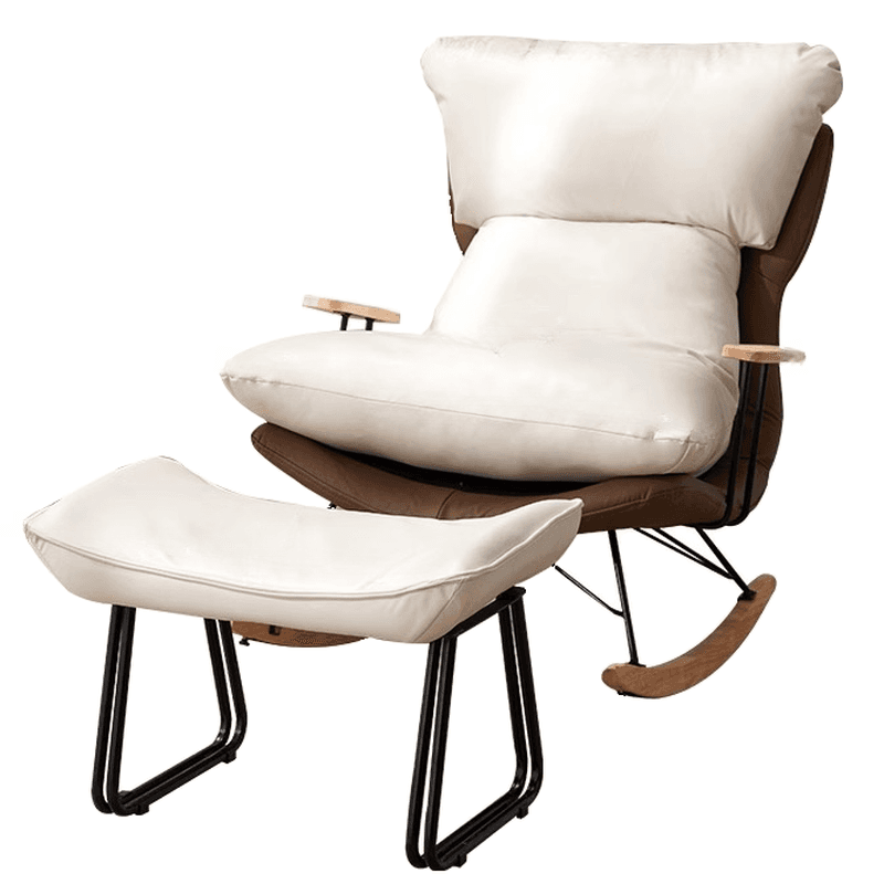 1 Piece Set/2 Piece Set Water Resistant Padded Living Room Rocking Chair in Chalk/Grey/Citrus Color with Upholstered Back and Track Arm in a Simple Style, Ottoman Included/Not Included - image 19