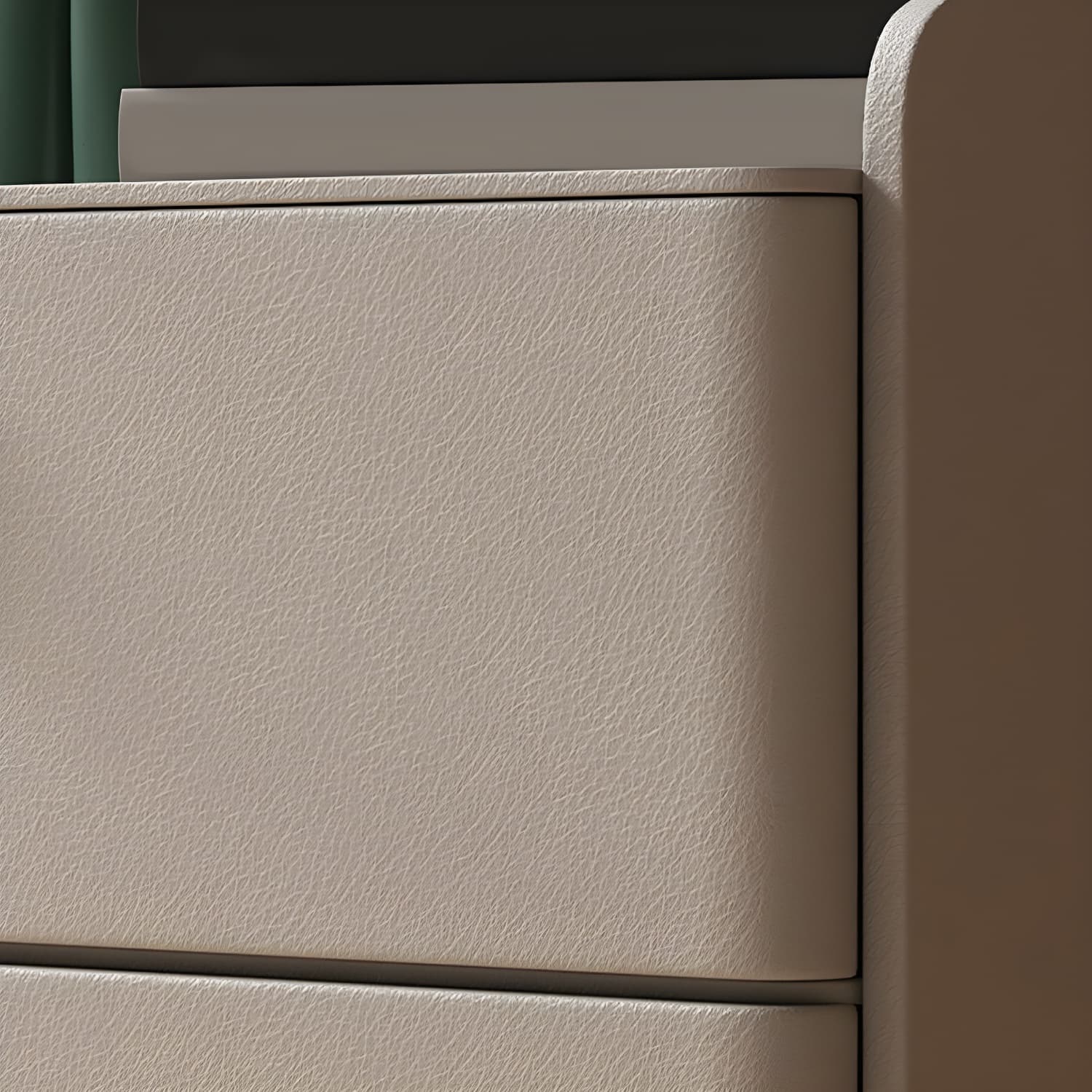 Modern Wood Nightstand with 3 Drawers and Stone Countertop in Small Size - image 18