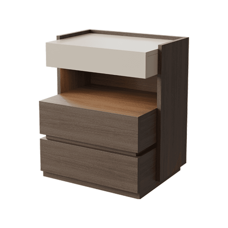Organic Modern Nightstand With Drawer Organization Featuring 2 Shelves and Particle Board Wood Countertop - image 4