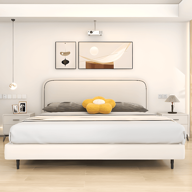 Modish No Distressing Timber Panel Headboard with Arched Shape for King/Queen/Full Bed, Featuring Sponge Fill and Standard Height - image 8