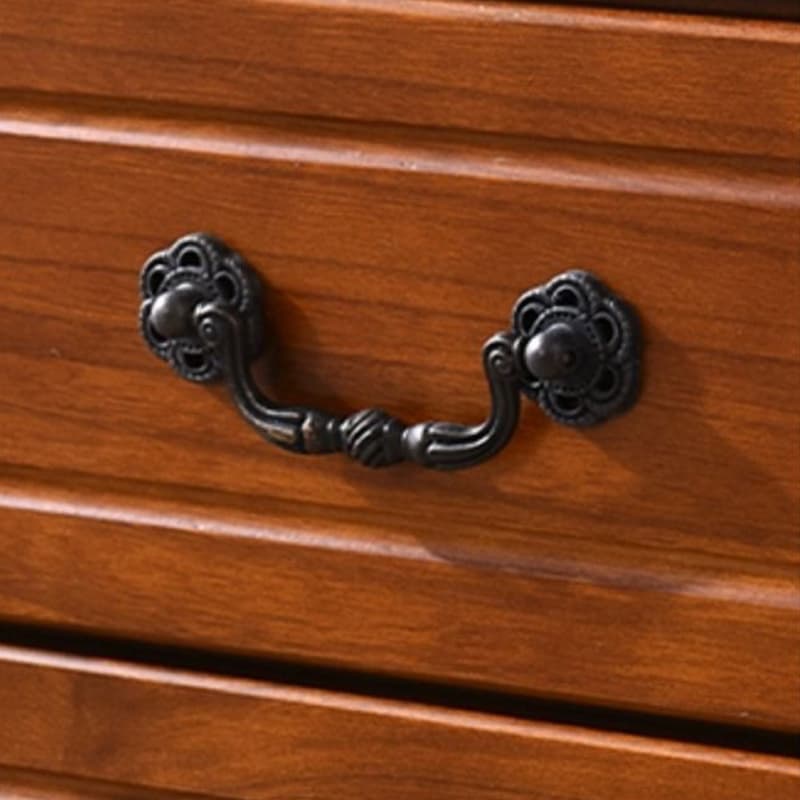 Traditional Style Black Handle Chest with Drawers in Solid Wood - image 12