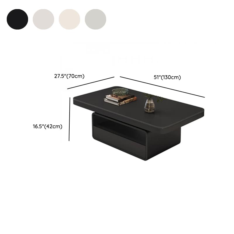 Trendy Board Game Coffee Table with Nested/Single Stone Top, Pedestal Base, Black/White Rectangular Shape, and 1 Drawer - image 12