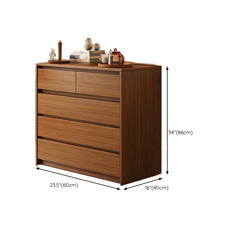 Elegant Brown Wood Double Dresser with Drawers, Modern Style - image 15