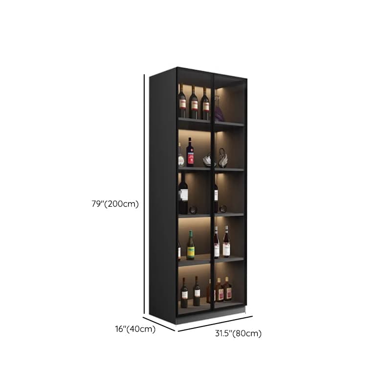 Contemporary Rectangle Utility Storage Cabinet with Storage Cabinet, Composite Wood Countertop, Glass-panel Door in Midnight Black - image 10