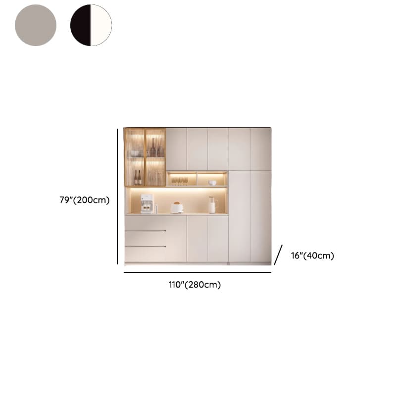 Trendy Sideboard with 3 Drawers, Cupboard, Wide/Standard/Narrow Sizes, 2/1 Shelves, Cabinets, and Glass-panel Door - image 64