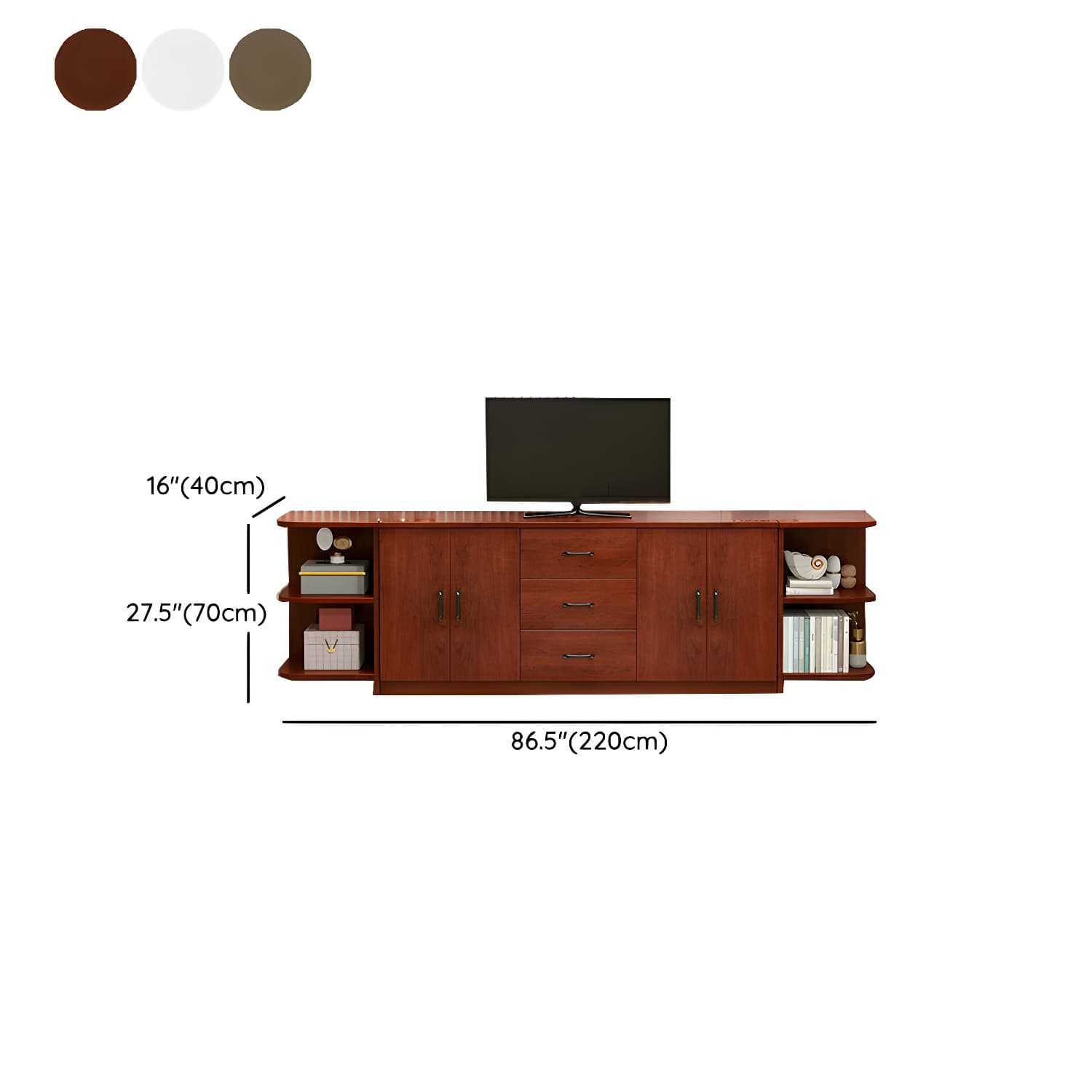 Modern Solid Wood Corner TV Stand Console with Storage Drawers & Shelves - image 21