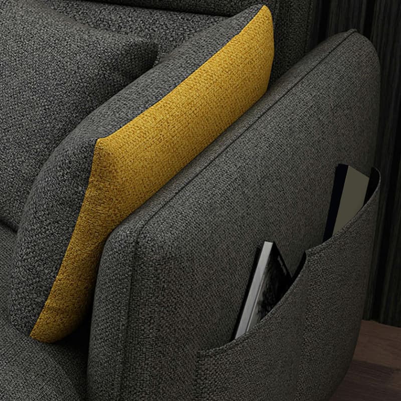 Modern Gray Stationary Sectional Sofa with Wood Frame and Cushion Back - image 6