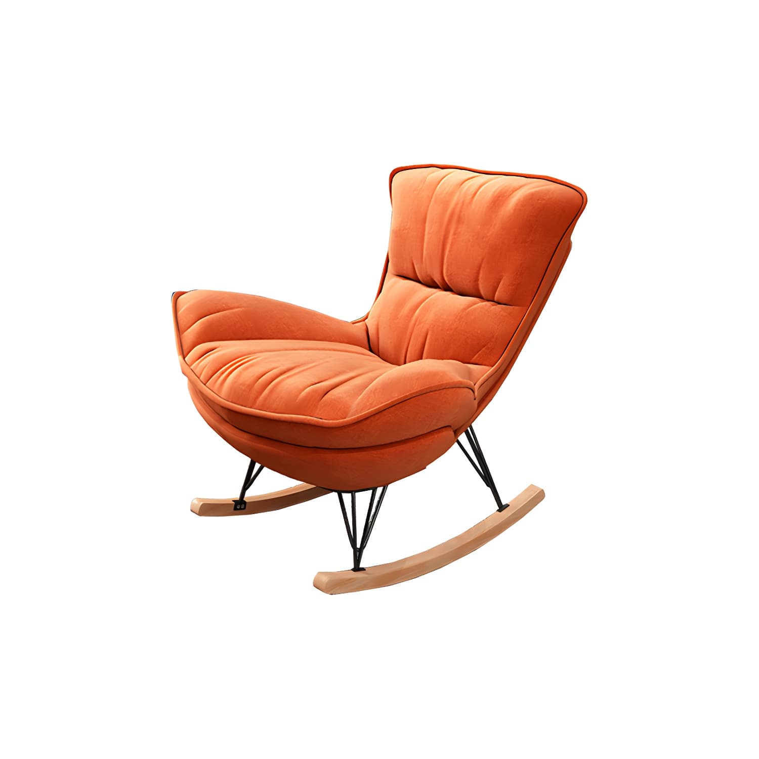 Contemporary Rocking Chair Solid Wood Rocker Chair with Seat Cushion - image 15
