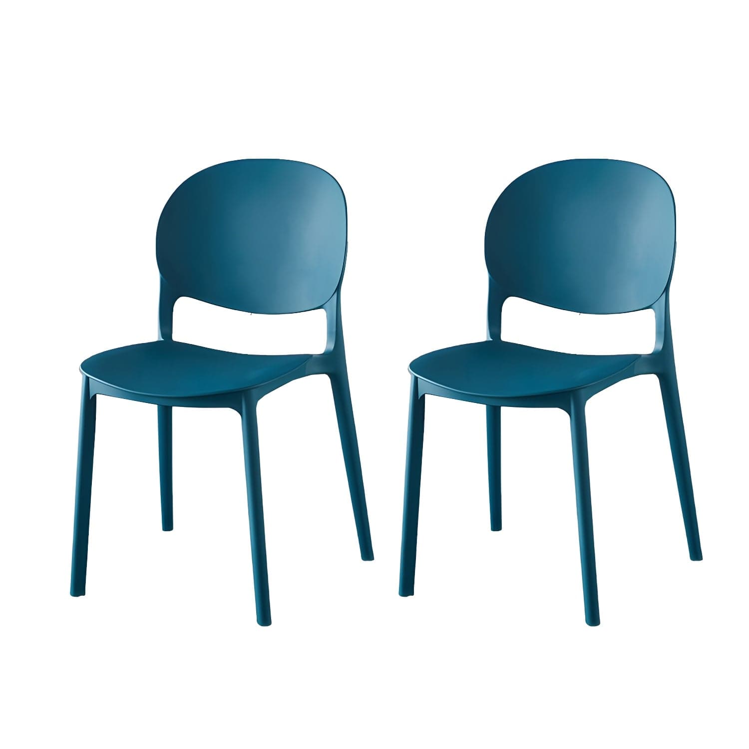 Plastic Open Back Dining Chair Indoor-Outdoor Stackable Side Chair