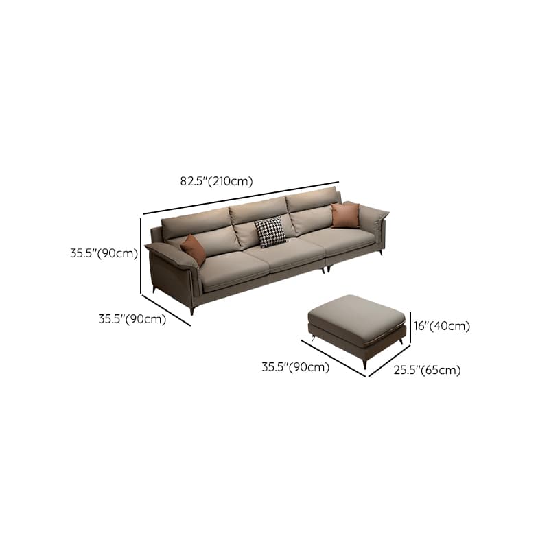 Modern Cushion Back Gray Standard Size Pillow Top Arm Gray Wood Sectionals - image 12