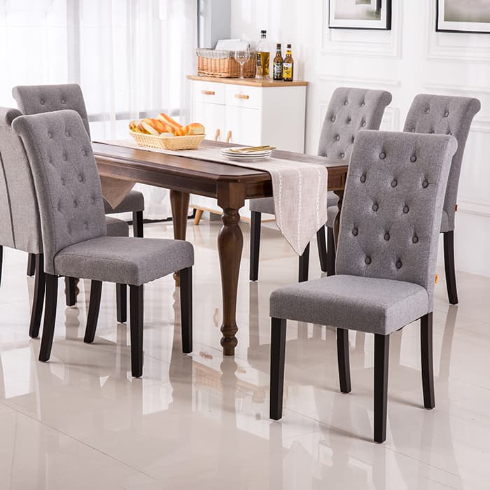 Framed Stable Parsons Side Chair with 4 Legs and Foot Pads in an Old School Style, Tufted Back Included/Not Included - image 7