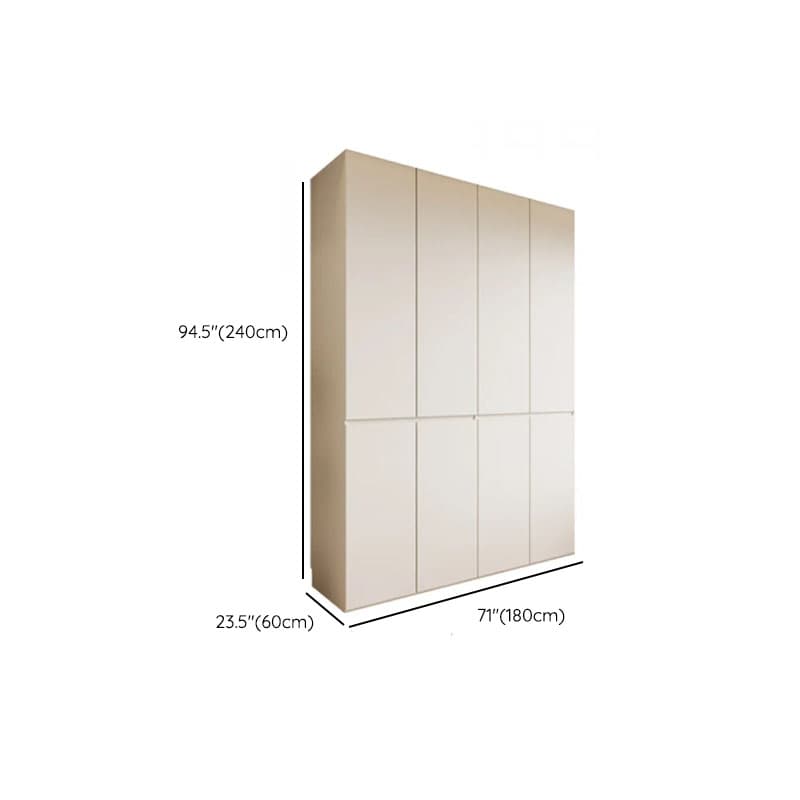 White Minimalist Manufactured Wood Independent Wardrobe Closet with Soft Close Door, Interior Shelves, and Articulated Mechanism - image 18