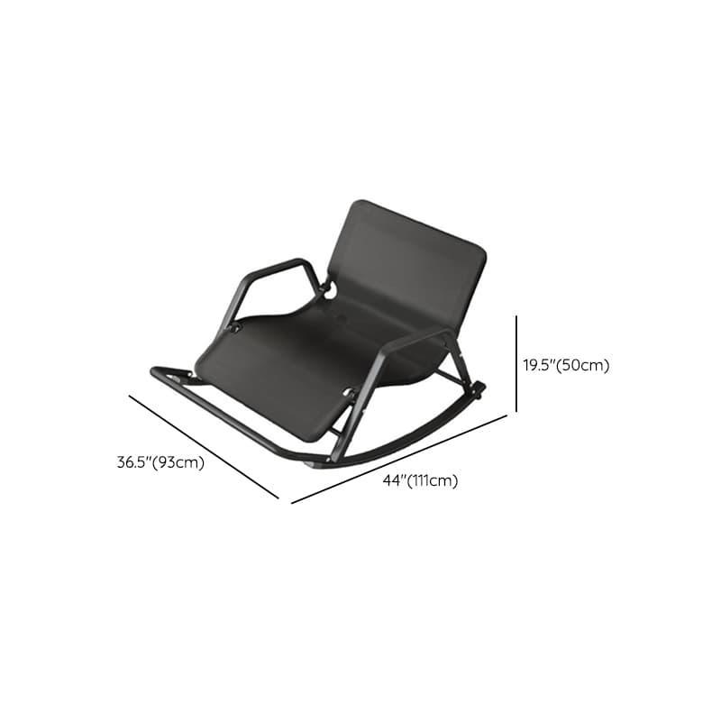 Black/Grey/Cerulean Simple Upholstered Rocking Seat for 2 with Padded Track Arm - image 17