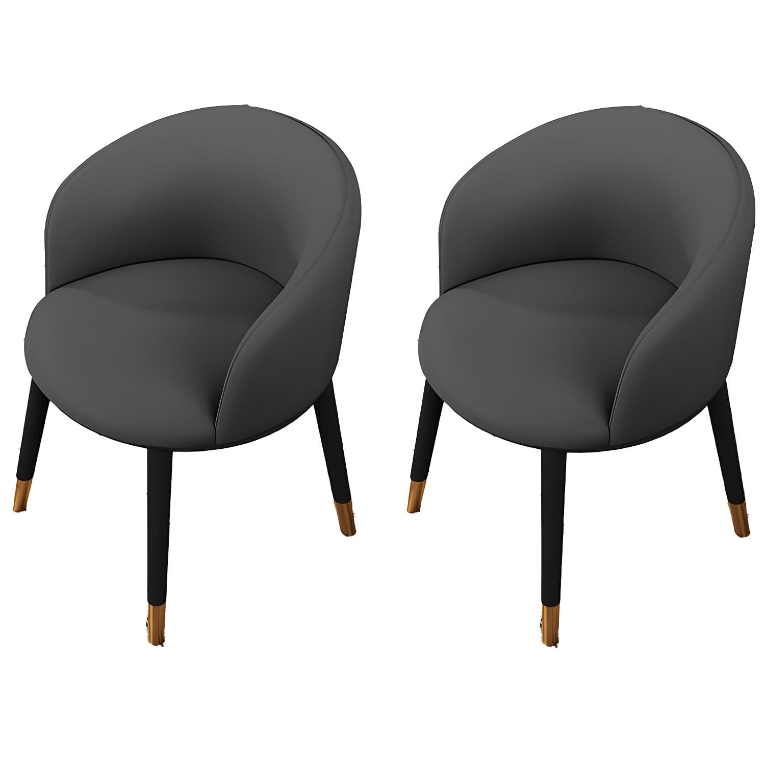 Contemporary Leather Home Arm Chair Solid Back Matte Finish Dining Chair - image 18