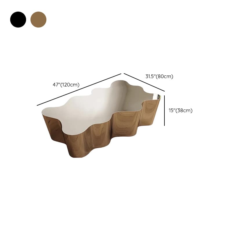 Silver/Polished Brass Alloy Irregular/Rounded Accent Table - image 17