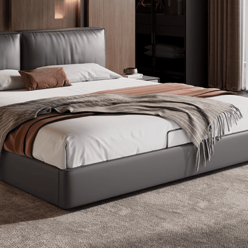 Light Gray Solid Color Storage Bed/Platform Bed with 3 Storage Boxes and Pine Wood Frame for Living Room - image 3