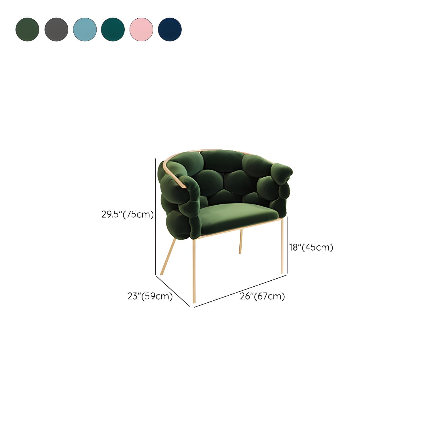 Glam Kitchen Gold Legs Chair Upholstered Dining Armless Chair - image 19